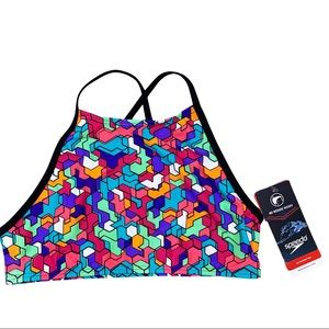 NWT Speedo Top Girls 16 Rainbow D281